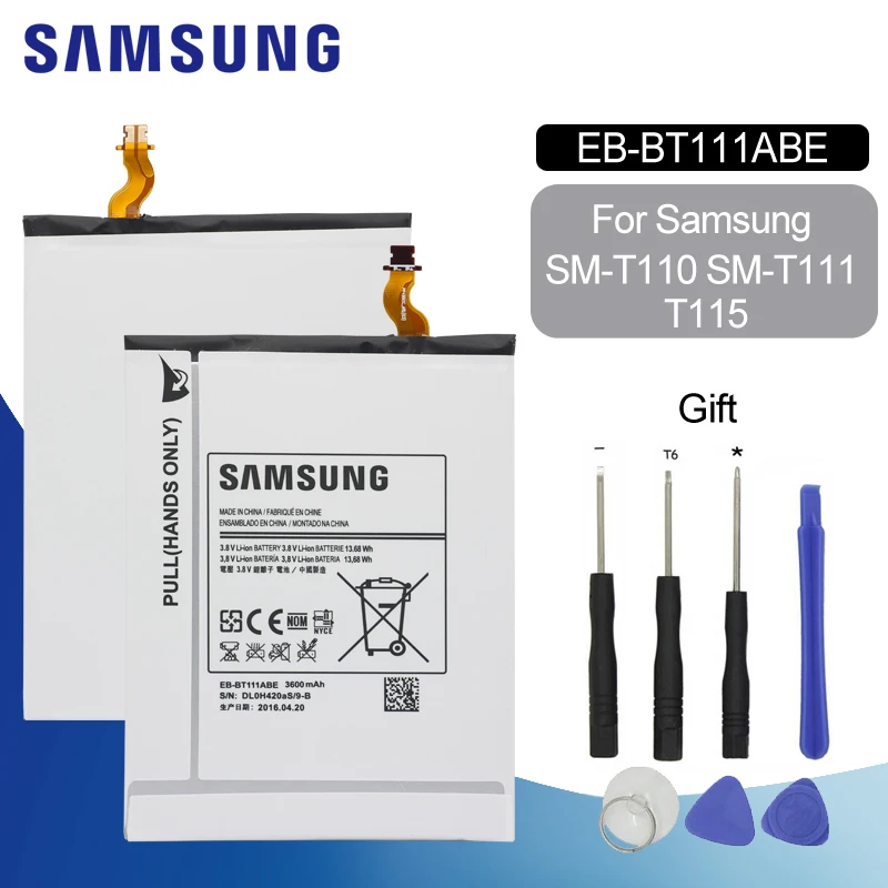 SAMSUNG Tablet Battery EB-BT111ABE/ EB-BT115ABE/C For Samsung SM-T110 SM-T111 T115 3600mAh Replacement Original Tablet Battery
SAMSUNG Tablet Battery EB-BT111ABE/ EB-BT115ABE/C For Samsung SM-T110 SM-T111 T115 3600mAh Replacement Original Tablet Battery