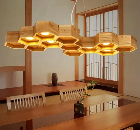 Wood-Honeycomb-LED-Modern-Pendant-Lamp-Indoor-Dining-Room-Foyer-Home-Adornment-Pendant-Light-110-240V (1)