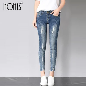 Nonis Ripped Jeans Pants Women 2018 Female Denim Blue Jeans Trousers Demaged Hole Ladies Street wear Pencil Pants Femme Pantalon
Nonis Ripped Jeans Pants Women 2018 Female Denim Blue Jeans Trousers Demaged Hole Ladies Street wear Pencil Pants Femme Pantalon