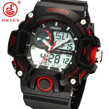 Hot Sale OHSEN Man Digital Watch Men Sport Watch 2 Time Zone Fashion Analog Quartz Wristwatch Rubber Band LED Army Watch Relogio
Hot Sale OHSEN Man Digital Watch Men Sport Watch 2 Time Zone Fashion Analog Quartz Wristwatch Rubber Band LED Army Watch Relogio