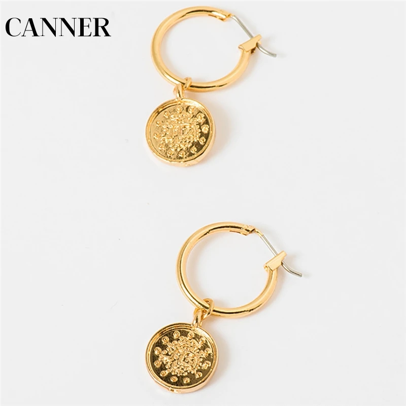 CANNER Trendy Vintage Zinc Alloy Coin Portrait Pendant Hoop Earrings Gold Ethnic For Women Women Charm Earring Jewelry Gift R4
CANNER Trendy Vintage Zinc Alloy Coin Portrait Pendant Hoop Earrings Gold Ethnic For Women Women Charm Earring Jewelry Gift R4