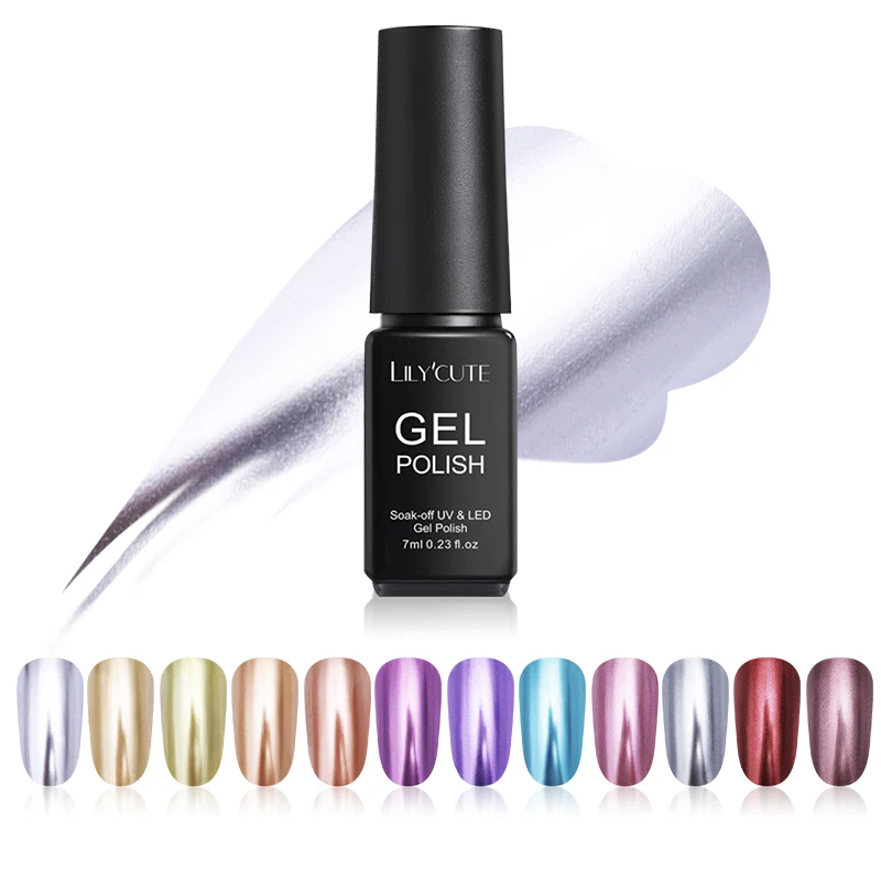 LILYCUTE 7ml Metallic Gel Nail Art Polish Mirror Effect Shining Design Long Lasting Soak Off LED UV Gel Nail Varnish 12 Colors
LILYCUTE 7ml Metallic Gel Nail Art Polish Mirror Effect Shining Design Long Lasting Soak Off LED UV Gel Nail Varnish 12 Colors