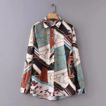 women vintage chain patchwork print smock Shirt blouses women business casual femininas blusas long sleeve retro tops LS2562
women vintage chain patchwork print smock Shirt blouses women business casual femininas blusas long sleeve retro tops LS2562