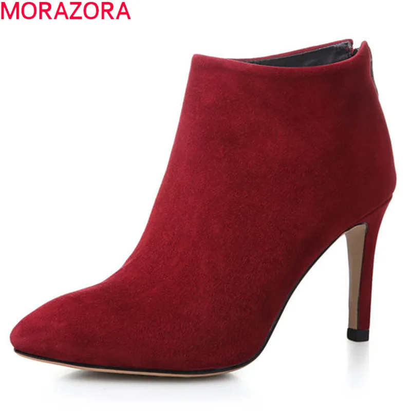 MORAZORA 2020 new fashion autumn winter shoes woman pointed toe cow suede leather lady boots sexy thin high heels shoes woman
MORAZORA 2020 new fashion autumn winter shoes woman pointed toe cow suede leather lady boots sexy thin high heels shoes woman