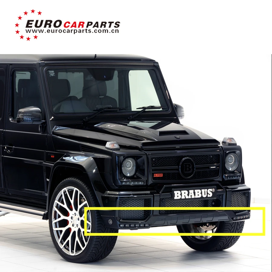 G CLASS W463 (G63/G65) G63 FRONT BUMPER LIP SPOILER with black and sliver 12 pieces LED lights PP material
G CLASS W463 (G63/G65) G63 FRONT BUMPER LIP SPOILER with black and sliver 12 pieces LED lights PP material