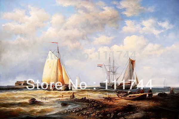 Shipping artwork modern Painting on Canvas Home Decor Incoming Dutch Fishing Boats Museum quality hand painted free shippin
Shipping artwork modern Painting on Canvas Home Decor Incoming Dutch Fishing Boats Museum quality hand painted free shippin