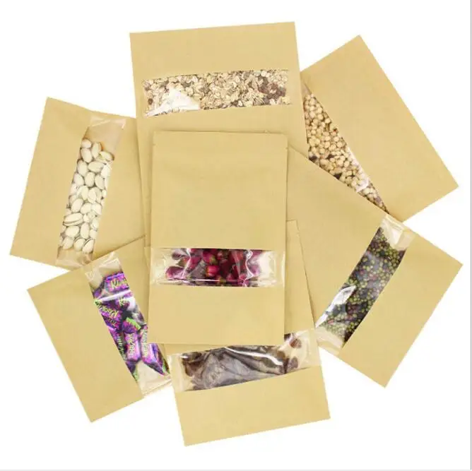 10pcs Food Grade Brown Kraft Paper Zip Lock Bags with Clear Window Food Storage Bag Tea Coffee Snacks Pouch
10pcs Food Grade Brown Kraft Paper Zip Lock Bags with Clear Window Food Storage Bag Tea Coffee Snacks Pouch