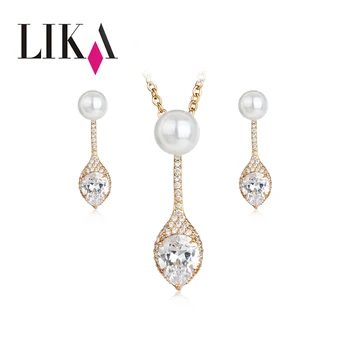 LIKA Fashion Wedding Gift Jewelry Set Gold Color Water Drop Shape Crystal Adjustable Earrings Necklace For Women Jewelry Sets
LIKA Fashion Wedding Gift Jewelry Set Gold Color Water Drop Shape Crystal Adjustable Earrings Necklace For Women Jewelry Sets