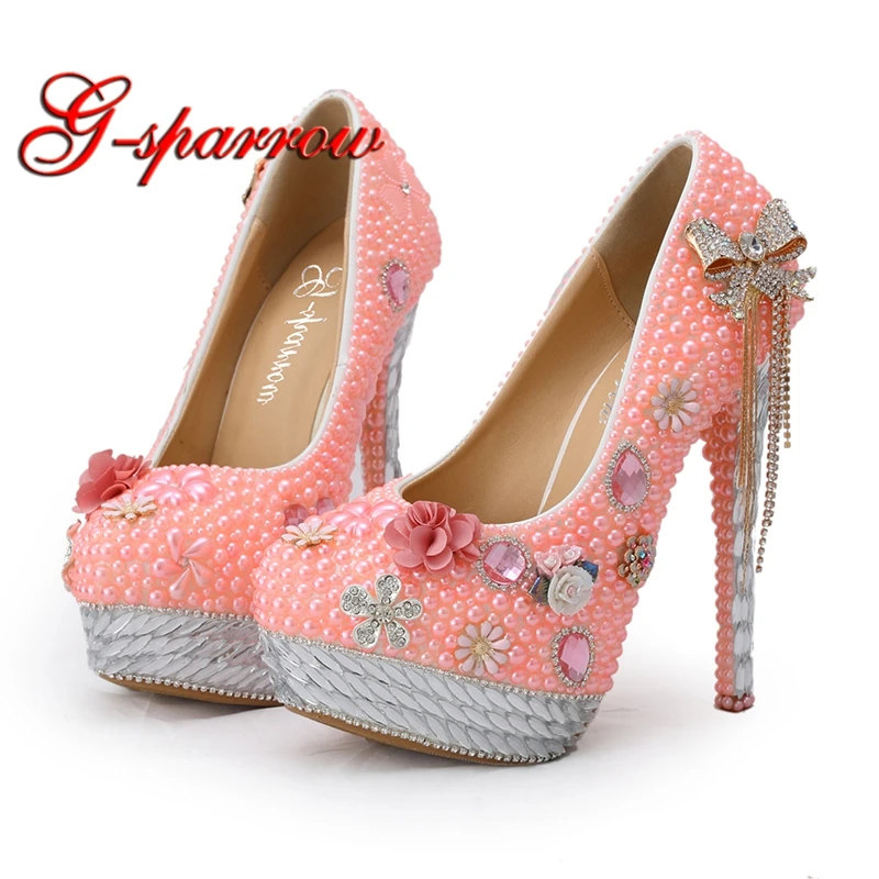 Wedding Shoes Pink Pearl Banquet Formal Dress Shoes Spring Handmade Bride Shoes Adult Ceremony Pumps Party Prom Pumps
Wedding Shoes Pink Pearl Banquet Formal Dress Shoes Spring Handmade Bride Shoes Adult Ceremony Pumps Party Prom Pumps