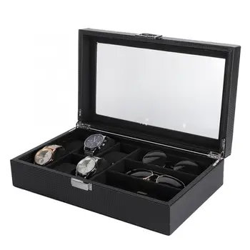 Luxury Watch Display Black PU 6 Slot Glasses 3 Slot Watch Storage Box Display Organizer Case Container Quality Watch Holder
Luxury Watch Display Black PU 6 Slot Glasses 3 Slot Watch Storage Box Display Organizer Case Container Quality Watch Holder
