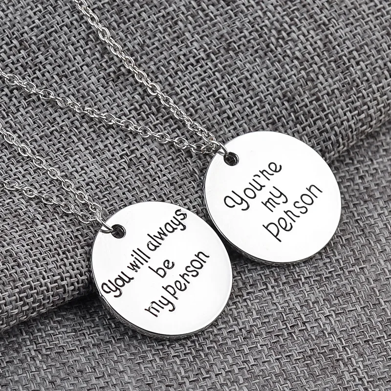 Euro-American Hot Movie Grey Anatomy Necklace "you will always be my person, you'are my person" Necklace Alloy Letter Pendants 
Euro-American Hot Movie Grey Anatomy Necklace "you will always be my person, you'are my person" Necklace Alloy Letter Pendants