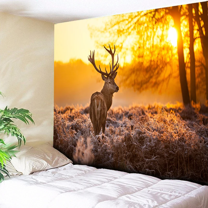 Deer Sunrises and Sunsets Decorative Wall Tapestry 3D Scenery Wall Art Picture Psychedelic Tapestries Wall Hanging Boho Decor
Deer Sunrises and Sunsets Decorative Wall Tapestry 3D Scenery Wall Art Picture Psychedelic Tapestries Wall Hanging Boho Decor
