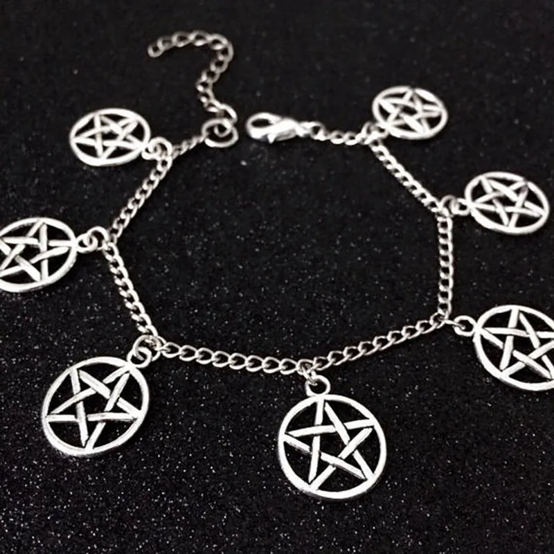 Pentacle Bracelet Vintage Alloy Silver Color Gothic Charm Infinity Pentagram Cuff Bracelet Anklets Jewelry Women Gifts
Pentacle Bracelet Vintage Alloy Silver Color Gothic Charm Infinity Pentagram Cuff Bracelet Anklets Jewelry Women Gifts