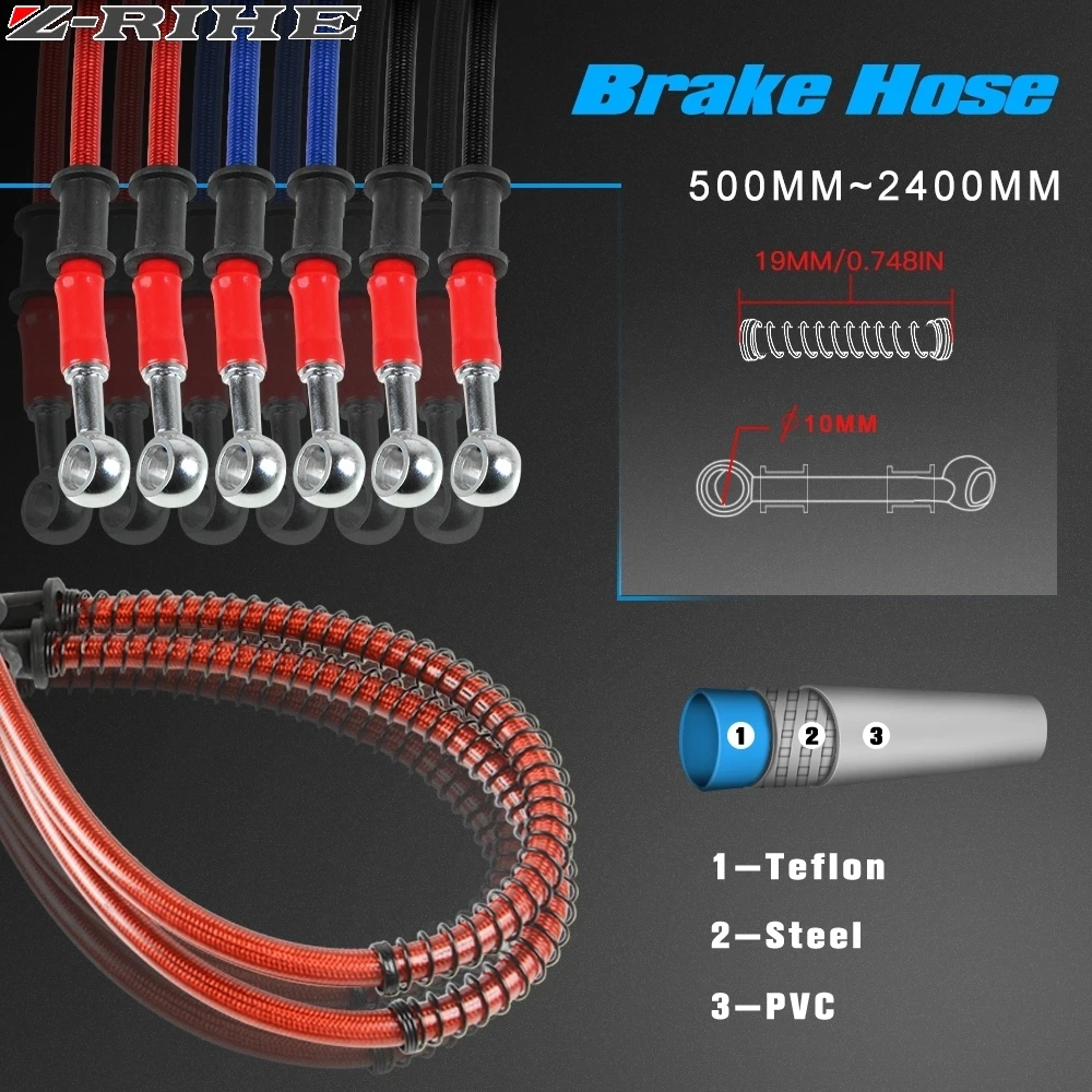 Motorcycle Brake Hose Braided Steel Hydraulic Reinforce Brake line Clutch Oil Hose for Yamaha Kawasaki Suzuki Honda Ducati KTM
Motorcycle Brake Hose Braided Steel Hydraulic Reinforce Brake line Clutch Oil Hose for Yamaha Kawasaki Suzuki Honda Ducati KTM