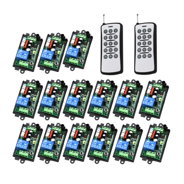 Wireless 1 Channel Remote Control Switch 220V RF Gate Garage Door 15pcs Receivers and 2pcs Transmitters 4298
Wireless 1 Channel Remote Control Switch 220V RF Gate Garage Door 15pcs Receivers and 2pcs Transmitters 4298