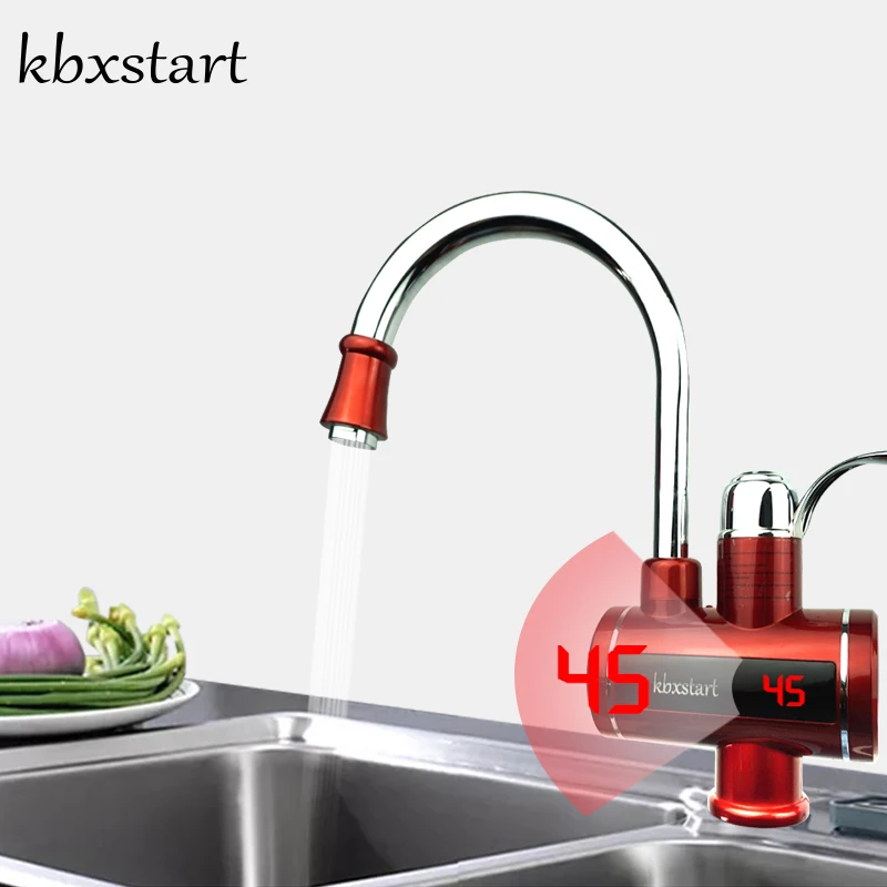 Kbxstart Electric Kitchen Faucet Instant Hot Water Heater Continuous Torneira Com Aquecedor With Led Digital Temperature Show 
Kbxstart Electric Kitchen Faucet Instant Hot Water Heater Continuous Torneira Com Aquecedor With Led Digital Temperature Show