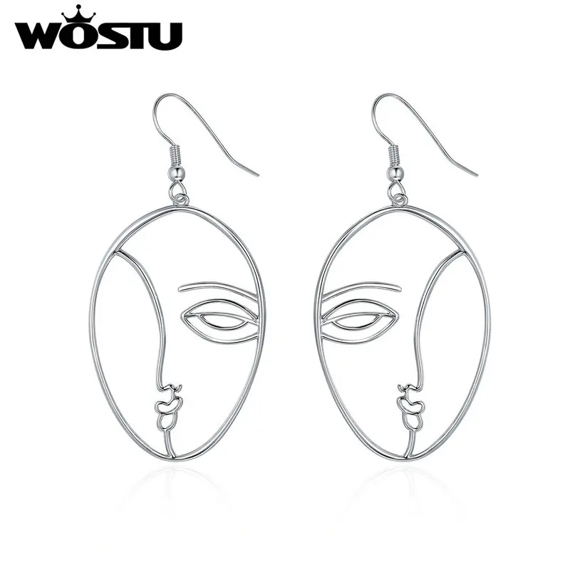 WOSTU Designer New Fashion White Gold Color Abstract Portrait Drop Earrings For Women Unique Jewelry Brincos Gift XCNE112
WOSTU Designer New Fashion White Gold Color Abstract Portrait Drop Earrings For Women Unique Jewelry Brincos Gift XCNE112