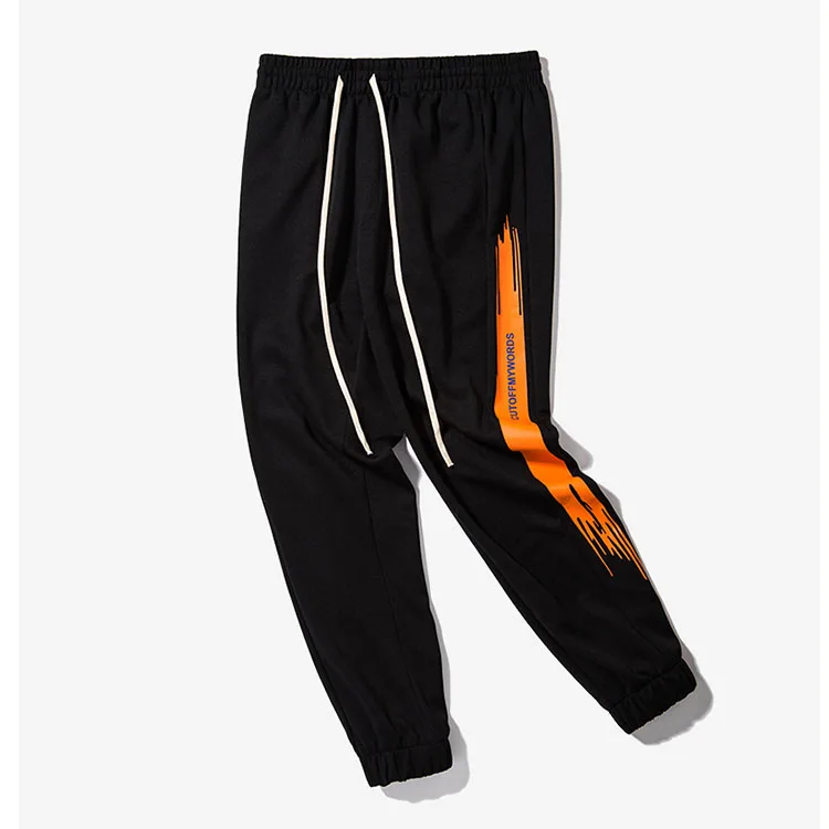 Aolamegs Men Vintage Track Pants Street Fashion Contrast Color Casual Trousers Side Stripe Letter Printing Male Joggers Pants (4)