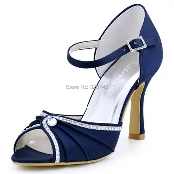 Navy Blue High heels Pumps Women Peep Toe Wedding Shoes Buckle Satin Ladies Bridesmaids Prom Party Dress Pumps EL-033
Navy Blue High heels Pumps Women Peep Toe Wedding Shoes Buckle Satin Ladies Bridesmaids Prom Party Dress Pumps EL-033