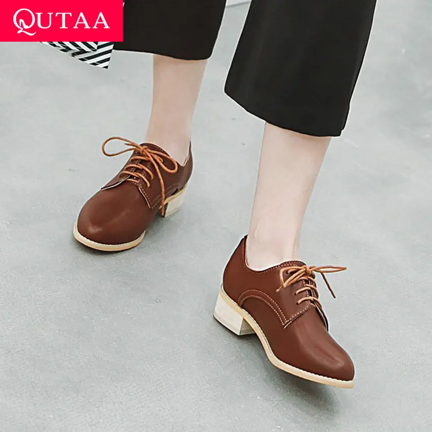 QUTAA 2019 Women Pumps PU Leather Fashion Lace Up Square Middle Heel Round Toe All Match Leisure Women Single Shoes Size 34-39
QUTAA 2019 Women Pumps PU Leather Fashion Lace Up Square Middle Heel Round Toe All Match Leisure Women Single Shoes Size 34-39