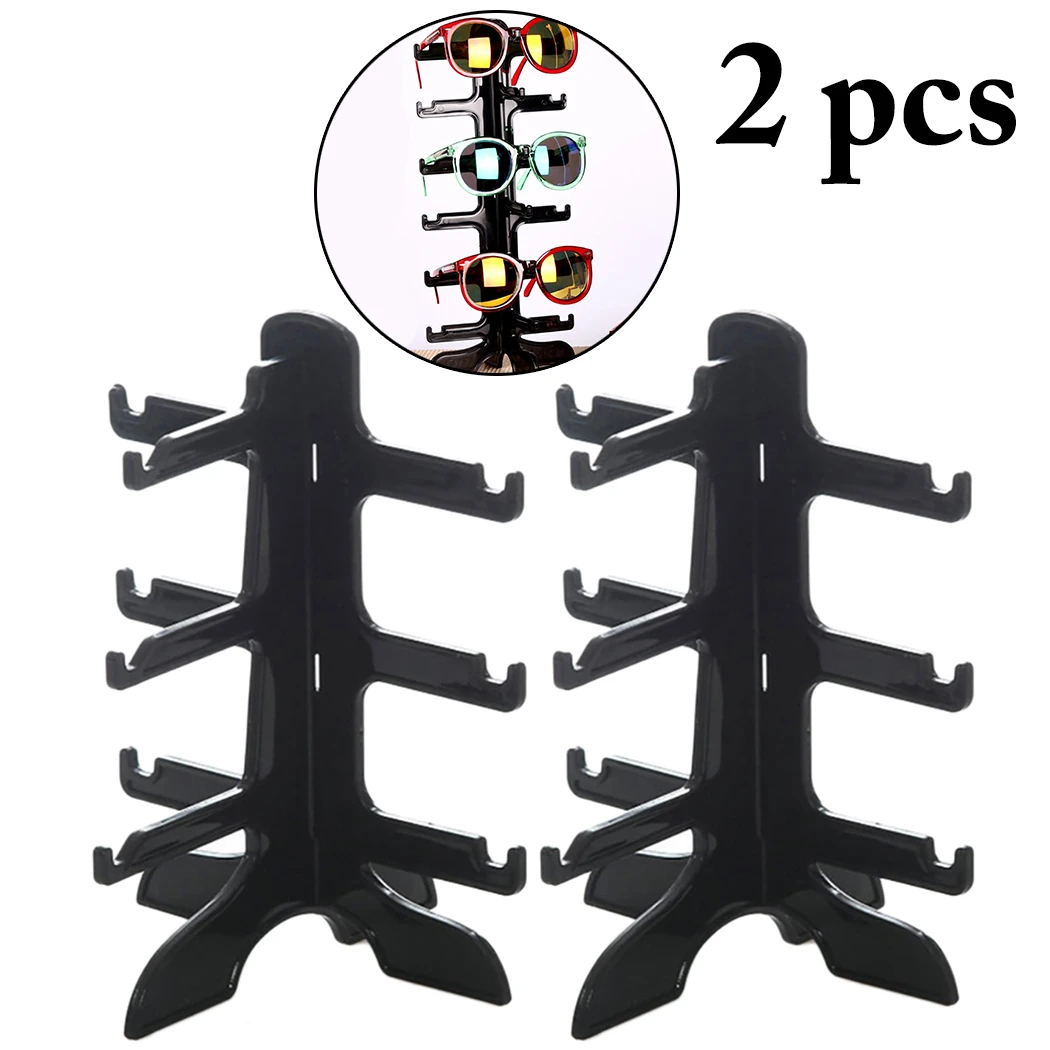 

2pcs Jewelry Organizer Stand 3 Pairs Plastic Sunglasses Eyeglass Glasses Frame Rack Display Holder Glasses Showcase Dropshipping