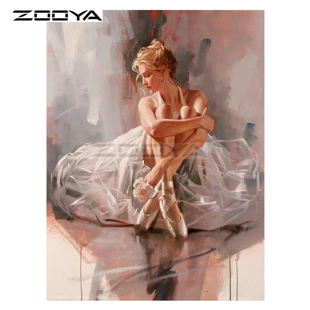 ZOOYA 5D DIY Алмазная балетная танцовщица Женская картина маслом Картина Вышивка
