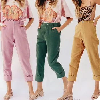 Women Pencil Stretch Pants Casual Corduroy Skinny Pants High Waist Solid Color Slim Trousers 2019 Autumn Ladies New
Women Pencil Stretch Pants Casual Corduroy Skinny Pants High Waist Solid Color Slim Trousers 2019 Autumn Ladies New