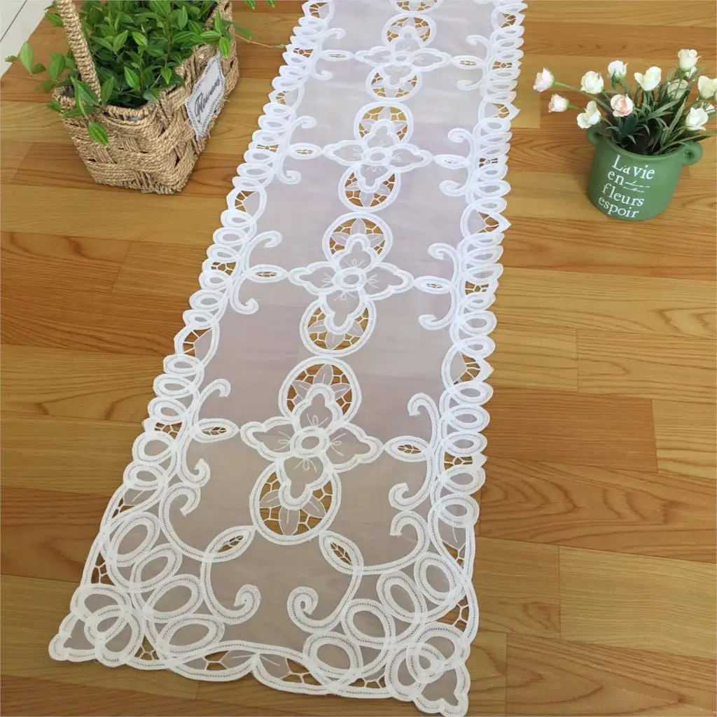 

40*176cm Elegant Embroidery Table Runner Pastoral Fabric Tea tablecloth, Luxury Table mat table Cover for decoration