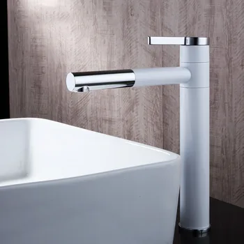 DHL Luxury white paint bathroom faucet brass chrome bathroom sink taps mixer heightening faucets KF878
DHL Luxury white paint bathroom faucet brass chrome bathroom sink taps mixer heightening faucets KF878
