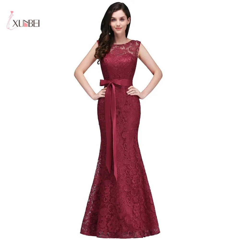 Sexy Lace Mermaid Long Evening Dresses Sleeveless Bow Sash Formal Party Bridesmaid Prom Dresses
Sexy Lace Mermaid Long Evening Dresses Sleeveless Bow Sash Formal Party Bridesmaid Prom Dresses