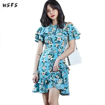 Summer Dress Oneck Off Shoulder Blue Floral Ruffles Women Dresses Casual Ladies Bandage Bodycon Sexy Party Mini Aline Sundress
Summer Dress Oneck Off Shoulder Blue Floral Ruffles Women Dresses Casual Ladies Bandage Bodycon Sexy Party Mini Aline Sundress