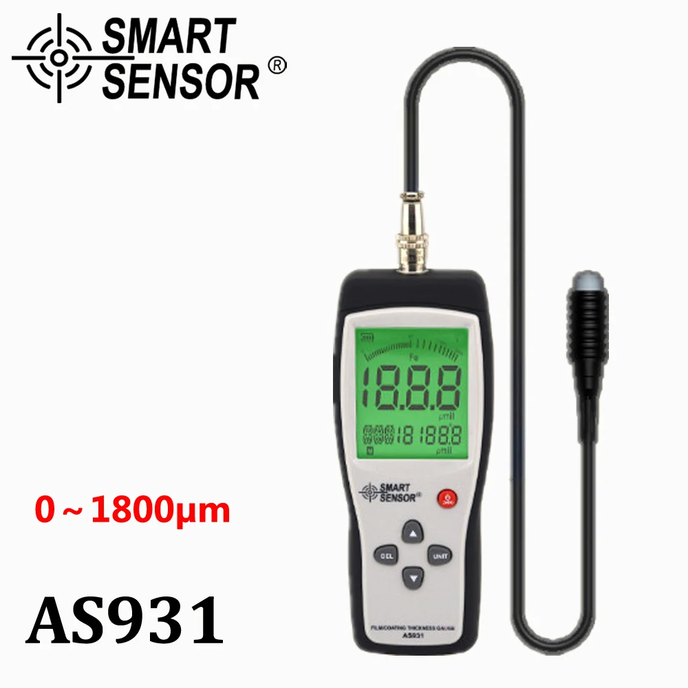 AS931 Film Coating Thickness Gauge Measuring Range 0-1800um Iron-based Digital Thickness Meter Car-detector store 15 groups
AS931 Film Coating Thickness Gauge Measuring Range 0-1800um Iron-based Digital Thickness Meter Car-detector store 15 groups