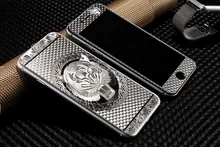 2pcs Front+Back Luxury Gold 3D Painting Full Cover Color Tempered Glass case For iphone 5 5S 6 6S Plus Screen Protector Film