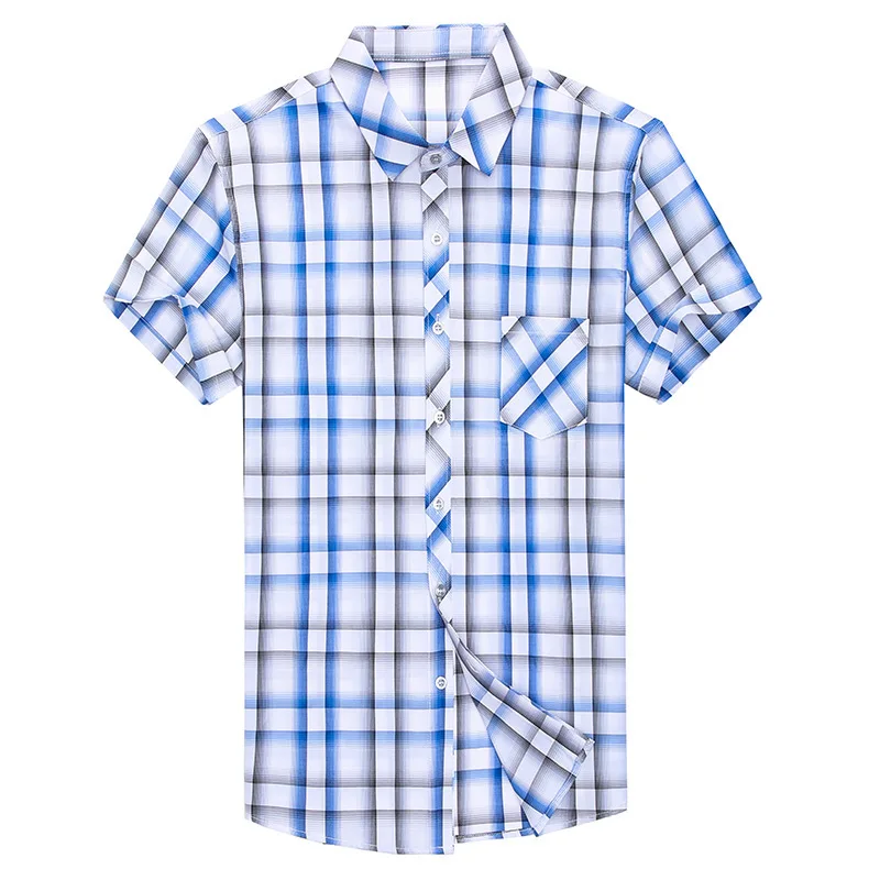 Summer Male Short Sleeve Shirt Clothes Brand Cotton Blend Plaid Print Shirt Men Turn-down Collar Casual Camisa Social Masculina
Summer Male Short Sleeve Shirt Clothes Brand Cotton Blend Plaid Print Shirt Men Turn-down Collar Casual Camisa Social Masculina