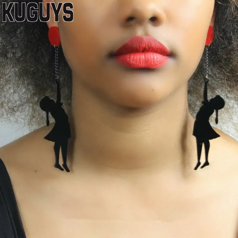 KUGUYS Jewelry Acrylic Black Long Tassel Earrings for Women Pendientes HipHop Balloon Girl Drop Earring DS DJ Brincos
KUGUYS Jewelry Acrylic Black Long Tassel Earrings for Women Pendientes HipHop Balloon Girl Drop Earring DS DJ Brincos