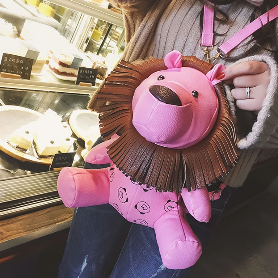 Korean Funny Cute Lion Fringed Mini PU Leather Women Backpack Girl Doll Cartoon Travel Bag Animal Student Shoulder Bag Mochila
Korean Funny Cute Lion Fringed Mini PU Leather Women Backpack Girl Doll Cartoon Travel Bag Animal Student Shoulder Bag Mochila