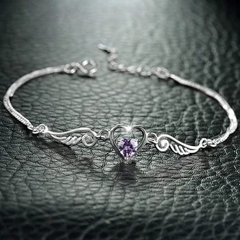 Real 925 Sterling Silver Heart Natural Crystal Bracelets For Women Fine Jewelry Silver Bangle Bracelet Gift
Real 925 Sterling Silver Heart Natural Crystal Bracelets For Women Fine Jewelry Silver Bangle Bracelet Gift