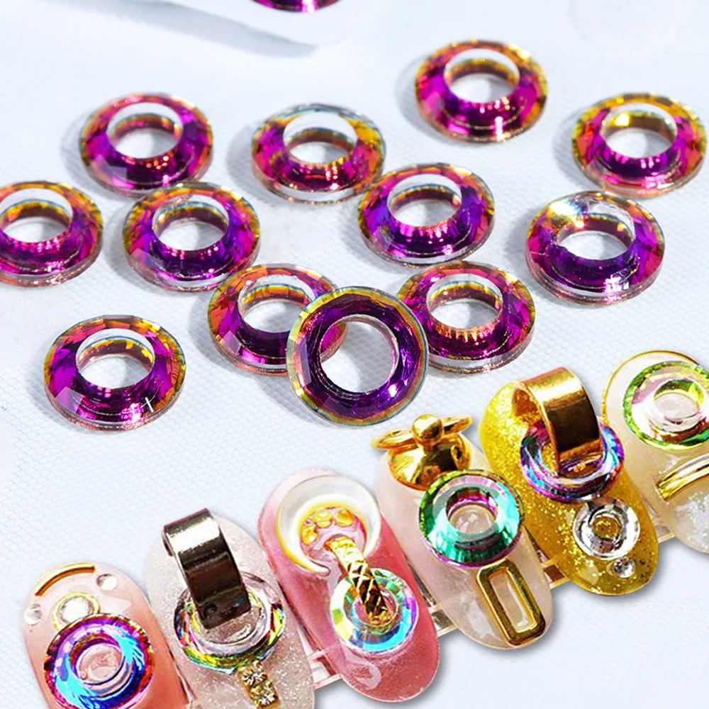 10pcs Hollow Angel Ring Rhinestones Nail Art AB Flame Color Chameleon 3D Circular Round Shape Decor Jewelry Charm Manicure JIR01
10pcs Hollow Angel Ring Rhinestones Nail Art AB Flame Color Chameleon 3D Circular Round Shape Decor Jewelry Charm Manicure JIR01