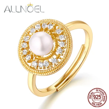 ALLNOEL 925 Sterling Silver Freshwater Pearl Ring Fine Jewelry For Women 14K Gold Plated Vintage Luxury Style Wedding Band New 
ALLNOEL 925 Sterling Silver Freshwater Pearl Ring Fine Jewelry For Women 14K Gold Plated Vintage Luxury Style Wedding Band New