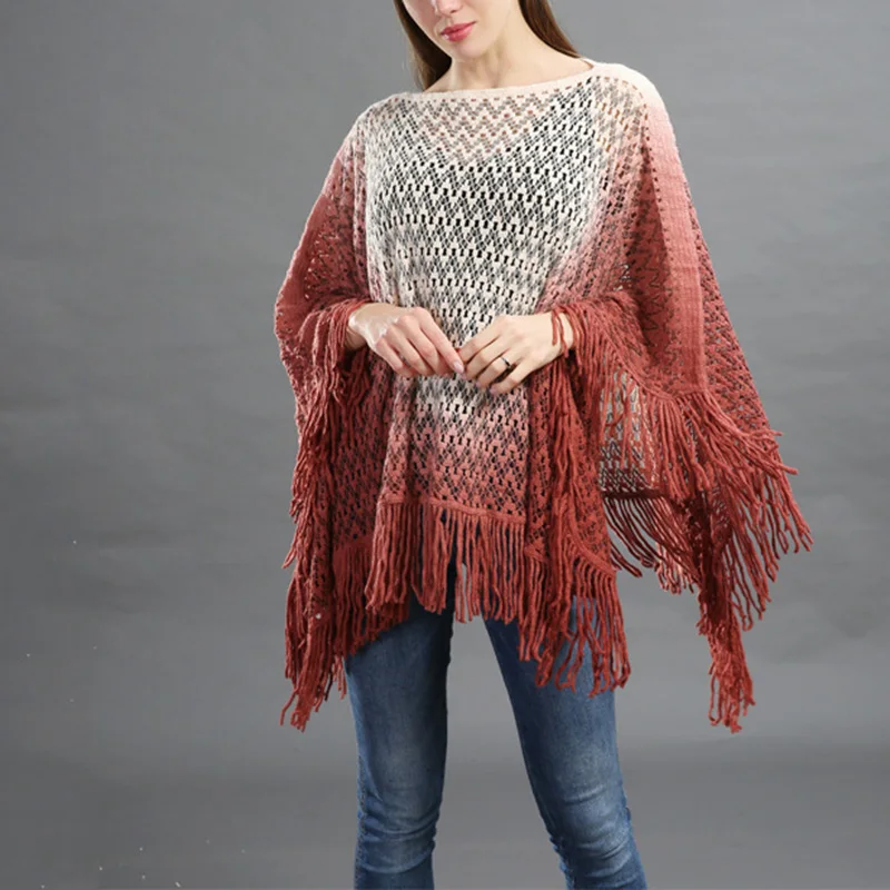 DSQUAENHD Coat Femme Knit Batwing Slash Neck Tassel Sweater Autumn Ponchos Pashmina Scarf Ruched Gradient Ramp Ponchos Cape
DSQUAENHD Coat Femme Knit Batwing Slash Neck Tassel Sweater Autumn Ponchos Pashmina Scarf Ruched Gradient Ramp Ponchos Cape