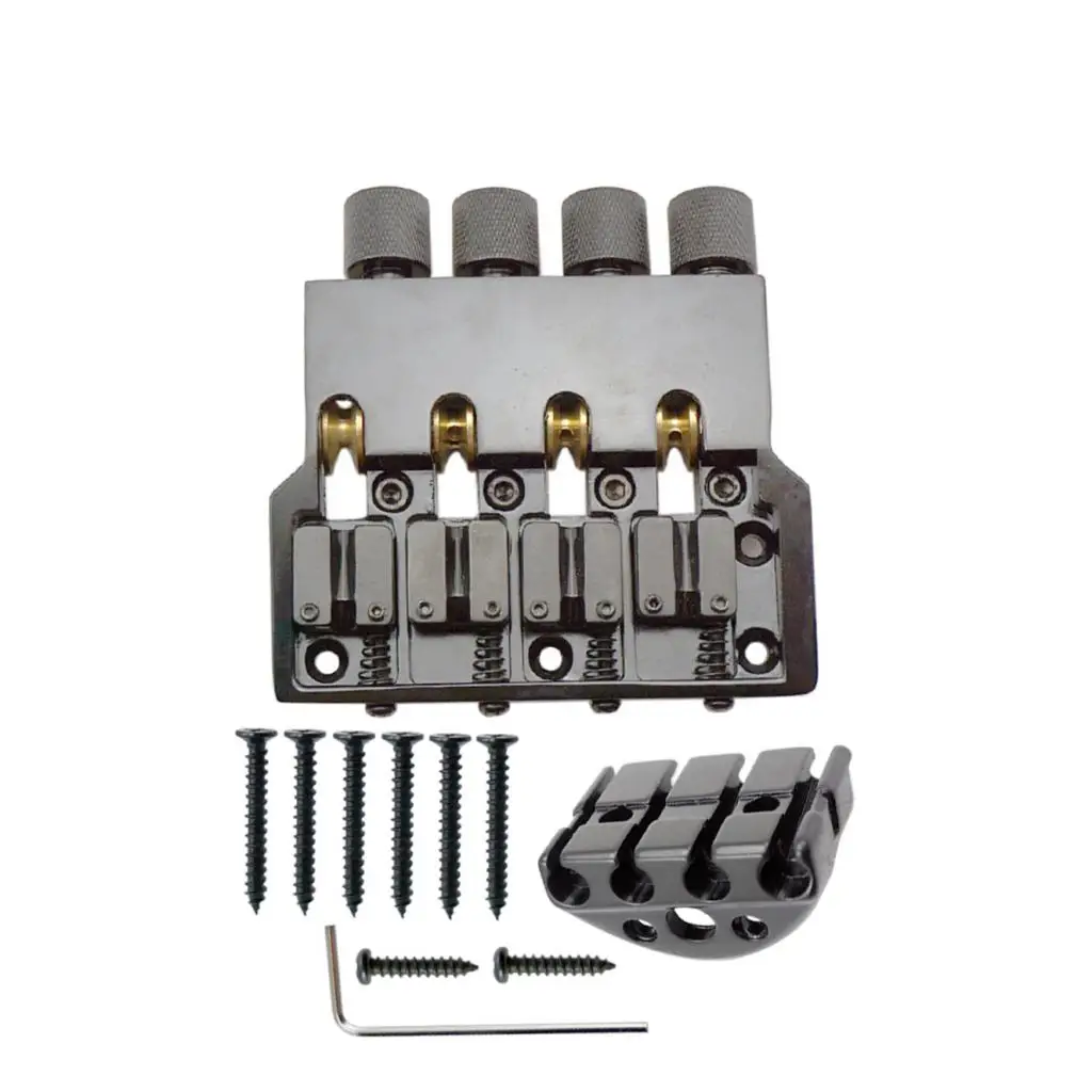 Black Bass Replacement Bridge Nut Set for Headless Electric Bass Accessory 97 x 96.5mm