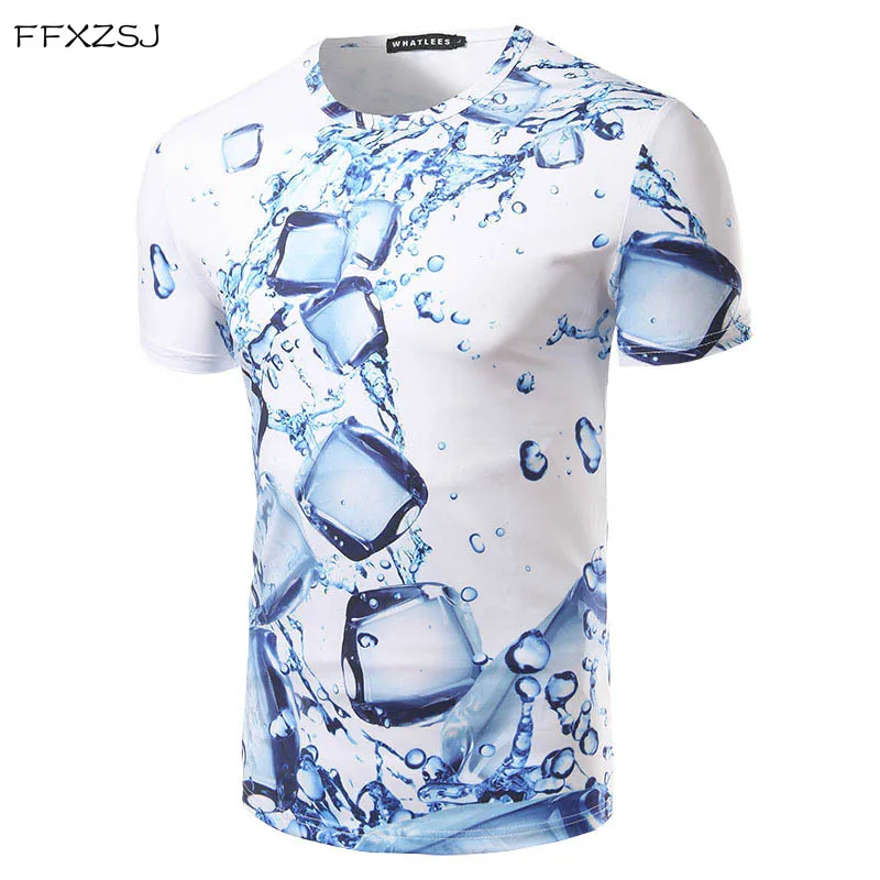FFXZSJ 2018 high quality new men's personality drop ice cube 3D printing comfortable round collar men's short sleeve T-shirt
FFXZSJ 2018 high quality new men's personality drop ice cube 3D printing comfortable round collar men's short sleeve T-shirt