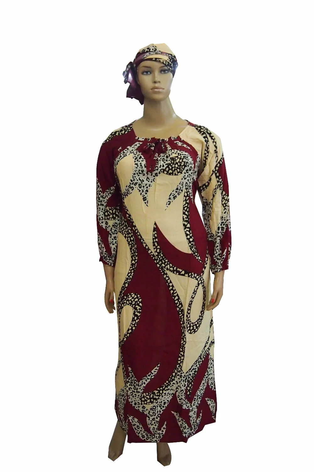 2018 new african 100% cotton printing style dashiki loose long dress Plus Size Women Clothing and scarf | Тематическая одежда и