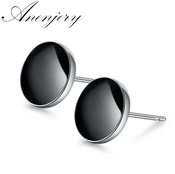 ANENJERY Black Spot Stud Earrings For Men Women Silver Color Earrings Brincos Jewelry S-E187
ANENJERY Black Spot Stud Earrings For Men Women Silver Color Earrings Brincos Jewelry S-E187