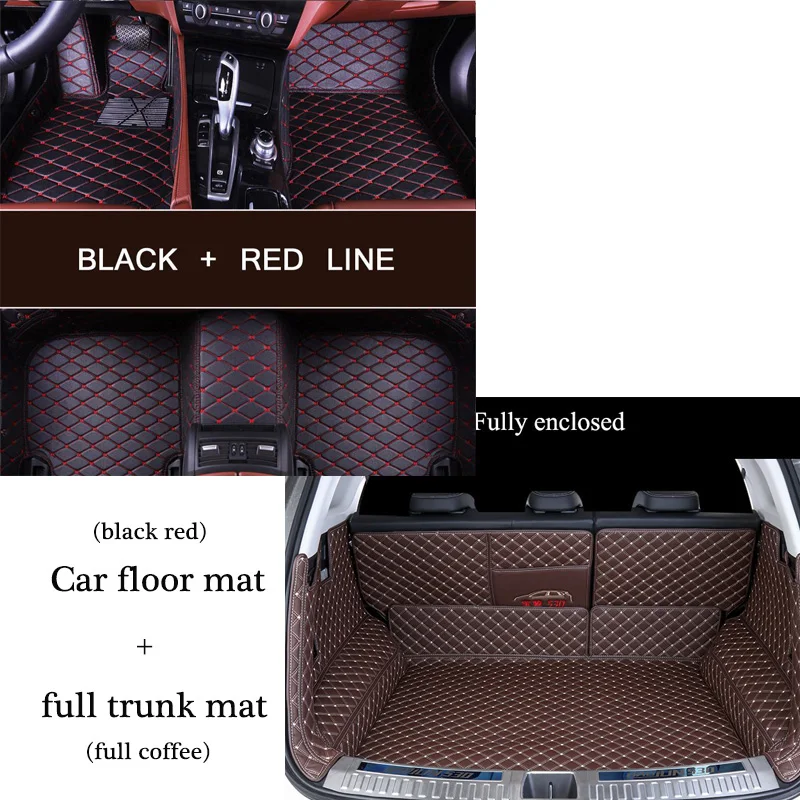 Custom PU Leather car trunk mat and floor cushion combination pack for VOLKSWAGEN Bora Polo Golf CC Car Passat Toureg Touran | Автомобили