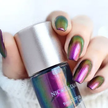 NICOLE DIARY Iridescent Flakies Chameleon Nail Polish Wonderworld Series Sequins Nail Art Lacquer Manicure Tips Color