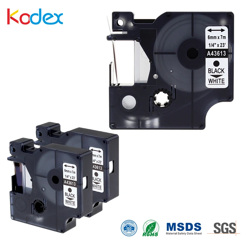 Лента для этикеток Kodex D1 43613 3 шт. 6 м совместима со стандартной самоклеющейся