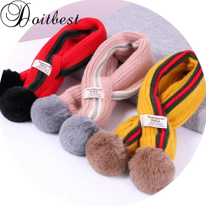 Doitbest 2-9 Y Children winter 2018 striped knit winter scarf Imitation cashmere warm Hairball kids scarves boy girls collar
Doitbest 2-9 Y Children winter 2018 striped knit winter scarf Imitation cashmere warm Hairball kids scarves boy girls collar