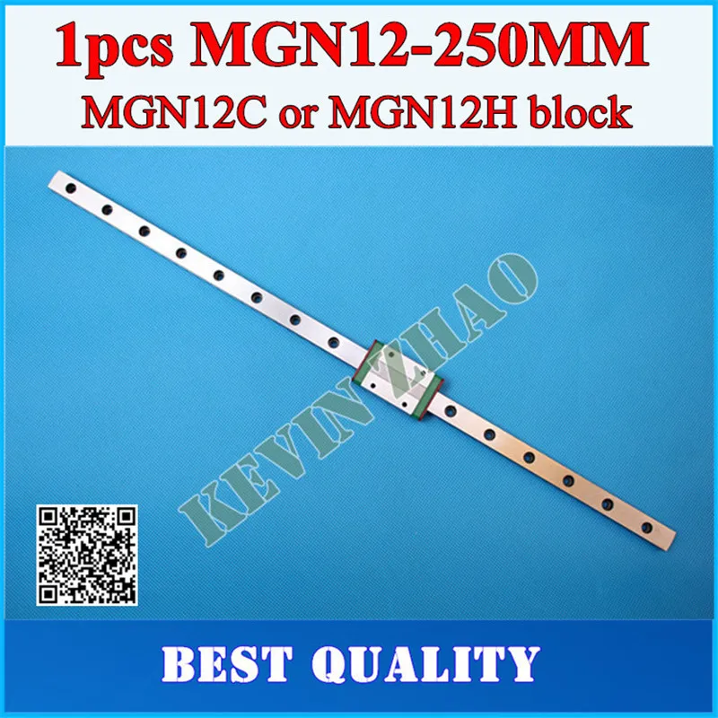 

12mm Linear Guide MGN12 L= 250mm linear rail way + MGN12C or MGN12H Long linear carriage for CNC X Y Z Axis