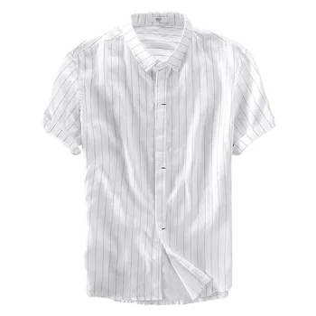 New designer Italy style summer short sleeve pure linen shirt men brand stripes breathable flax men shirts M-3XL chemise homme
New designer Italy style summer short sleeve pure linen shirt men brand stripes breathable flax men shirts M-3XL chemise homme